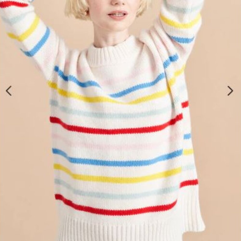 La Ligne Marin Sweater - Cream Rainbow Stripe